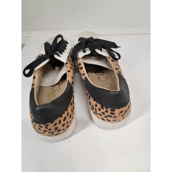 Ccocci animal print sneakers white with leopard print star lace up sz 10 - Picture 6 of 8